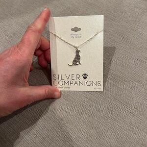 NWT Dog silver plated, - silver companions Pendant Necklace Silver dog necklace